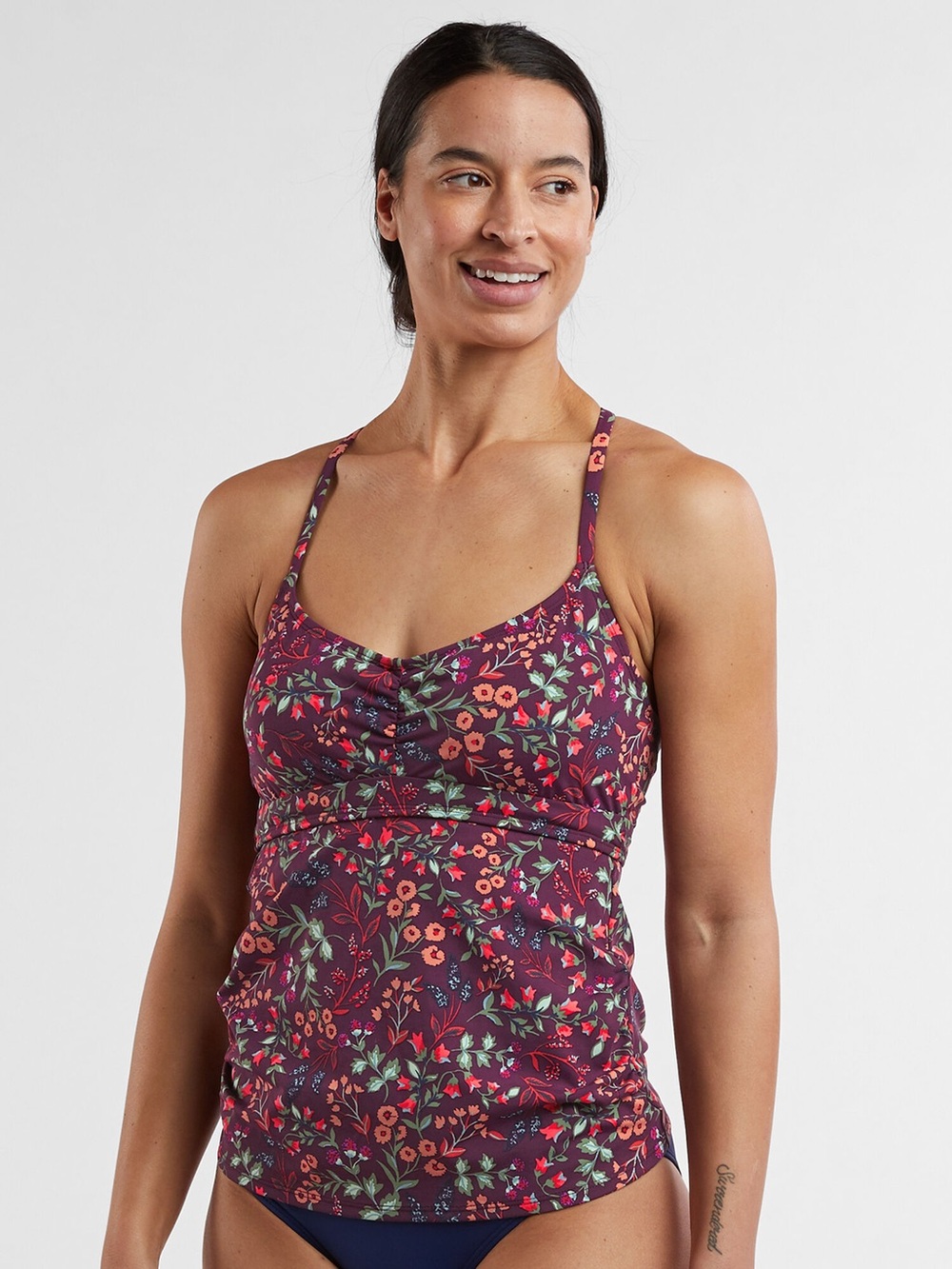 Title Nine Tidal Rave Underwire Tankini Top Floral Frenzy 36D